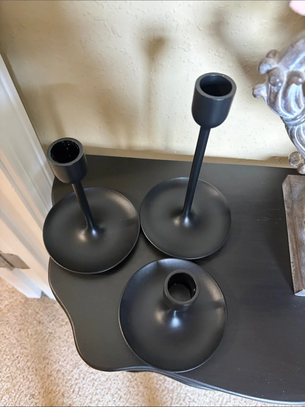 IKEA Black Metal Taper Candle Holders - Set of 3